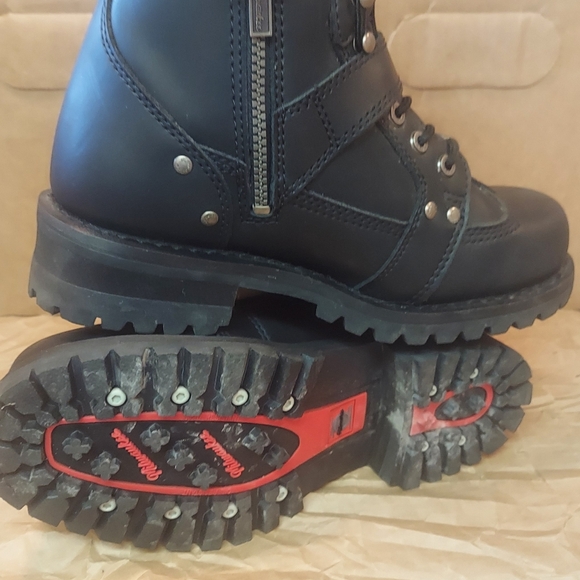 MILWAUKEE Men's "Road Captain" MB433 Black Leather Biker Boots Size 8.5D - Picture 11 of 11